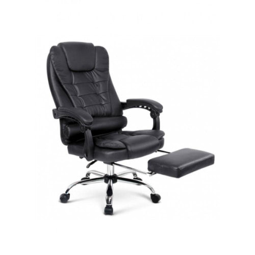 Office Chair with Foot Rest PU Leather Massage Heat SPC1009Mj